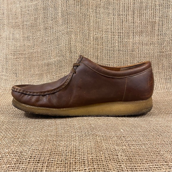 Clarks Wallabies Originals Brown Leather Beeswax Chukka Shoes Size 13 M - Picture 5 of 10